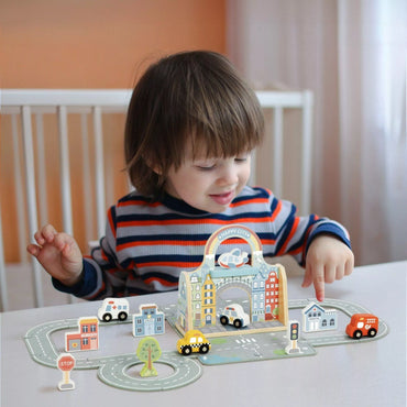 TOOKY TOY Mini City Set Nešiojamų krepšių rinkinys Automobiliai