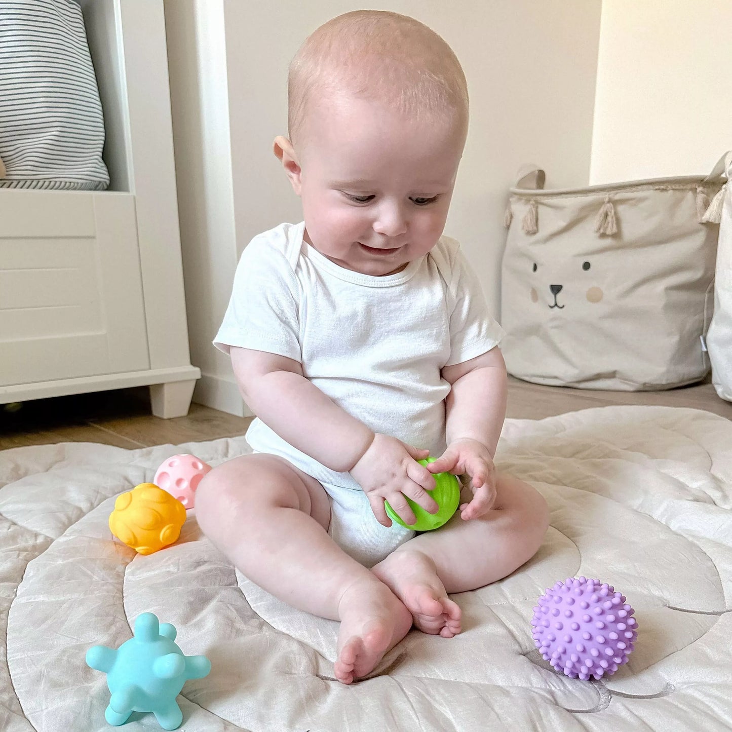 WOOPIE BABY Jutiminiai spaudžiami blokeliai, 6 vnt.