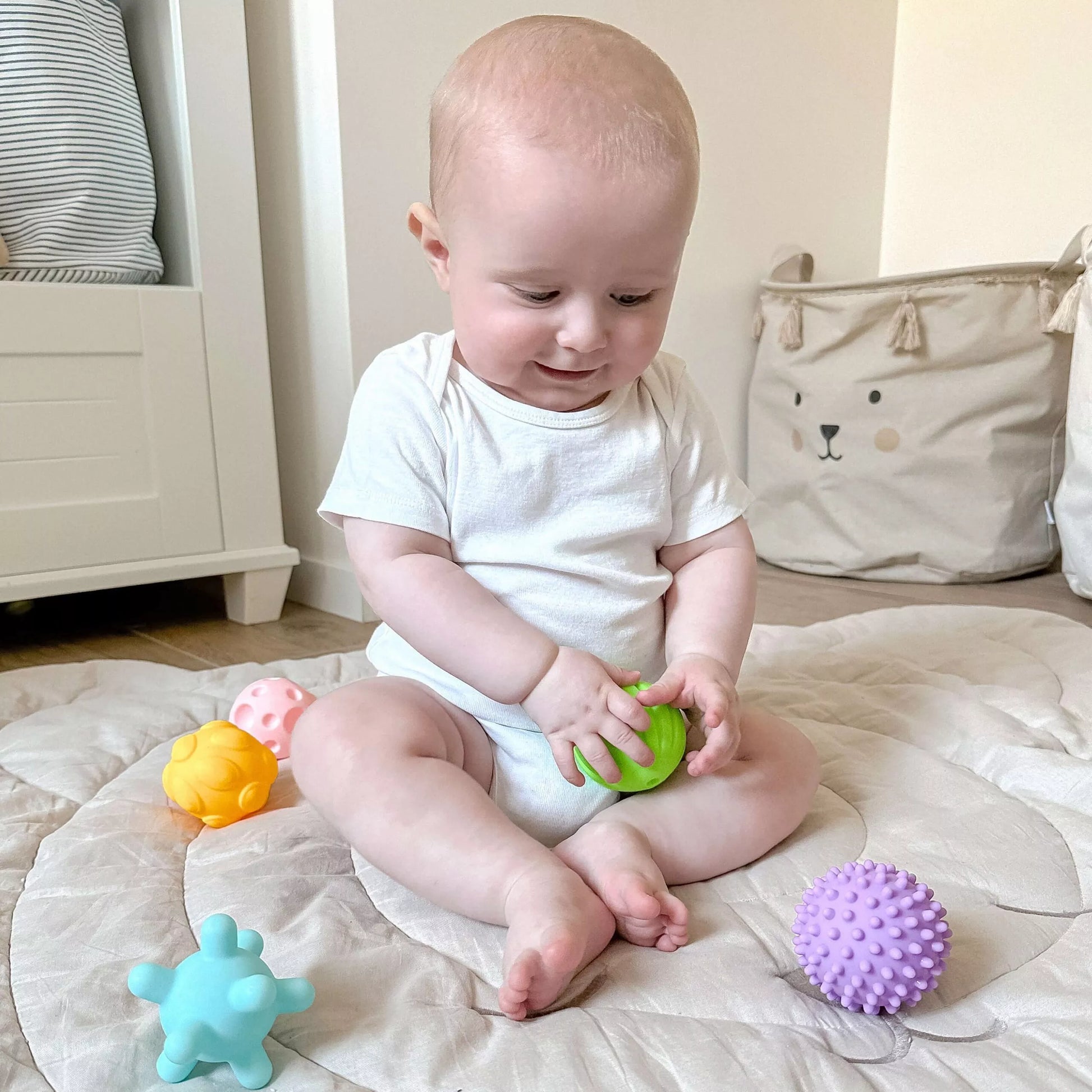 WOOPIE BABY Jutiminiai spaudžiami blokeliai, 6 vnt.