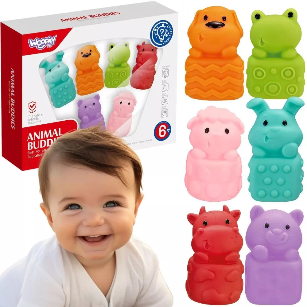 WOOPIE BABY minkštų jutiminių gyvūnėlių rinkinys – 6 vnt.