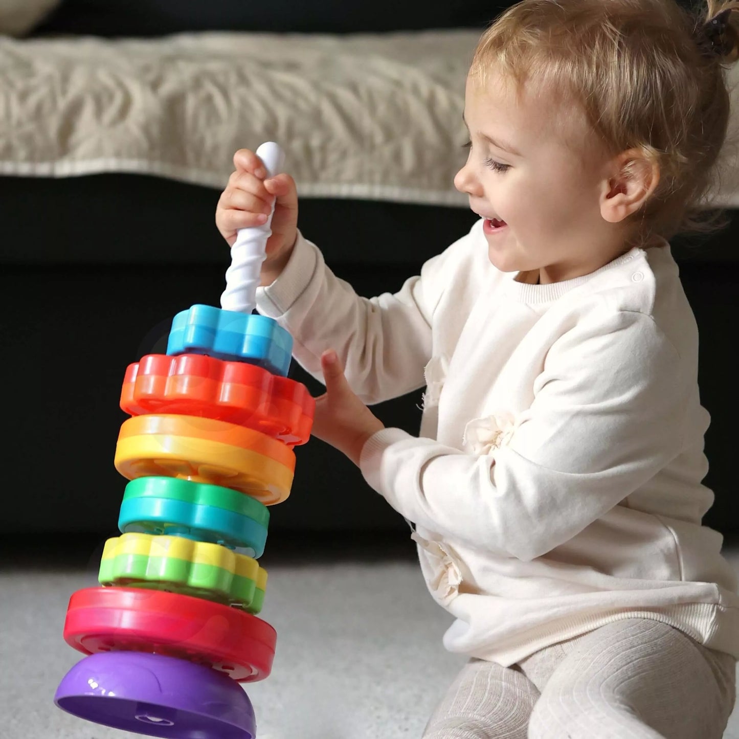 WOOPIE BABY edukacinė piramidė – sukamas gyvūnėlių bokštas.