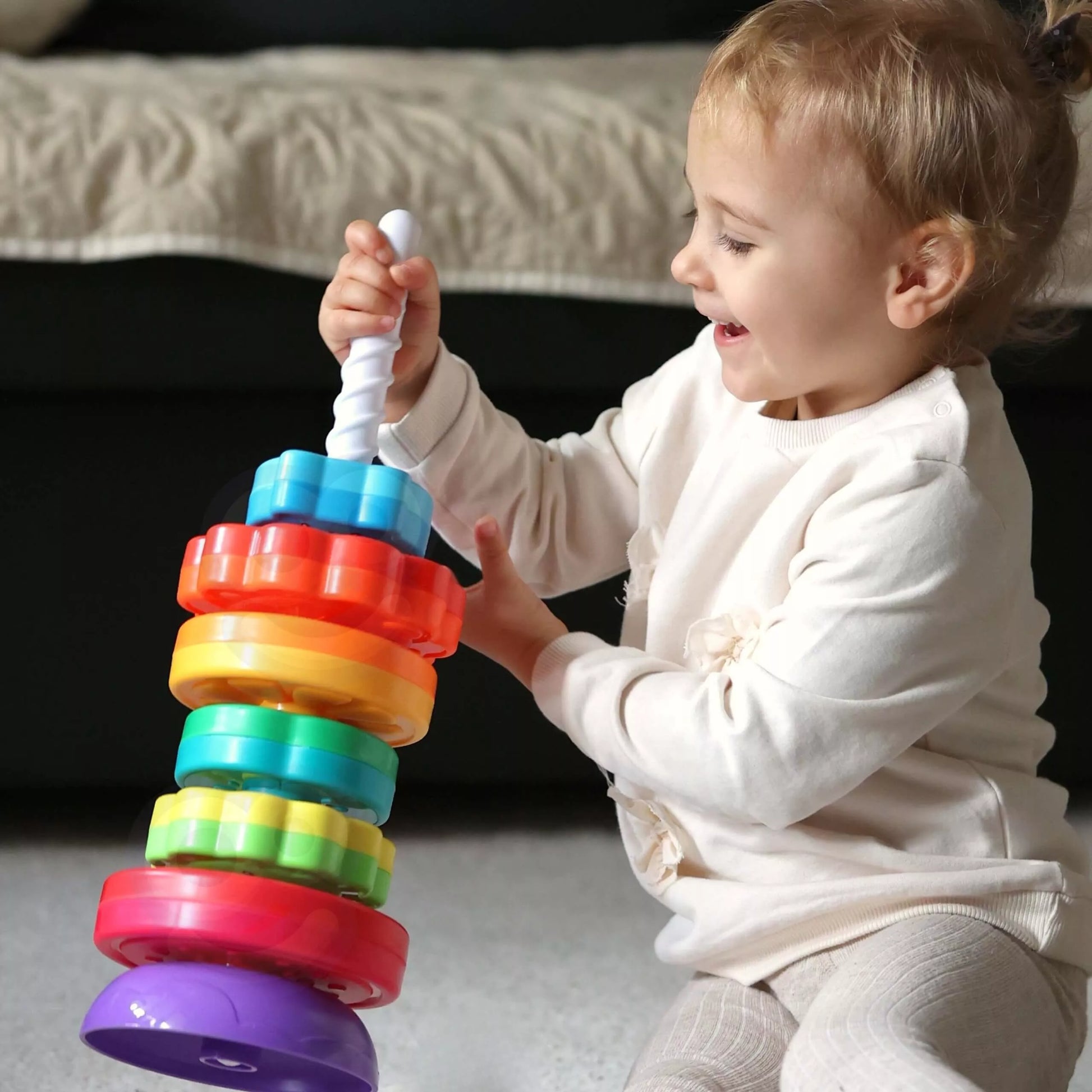 WOOPIE BABY edukacinė piramidė – sukamas gyvūnėlių bokštas.