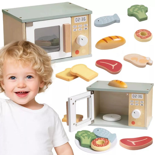 TOOKY TOY Medinis mikrobangų krosnelės maisto produktų rinkinys