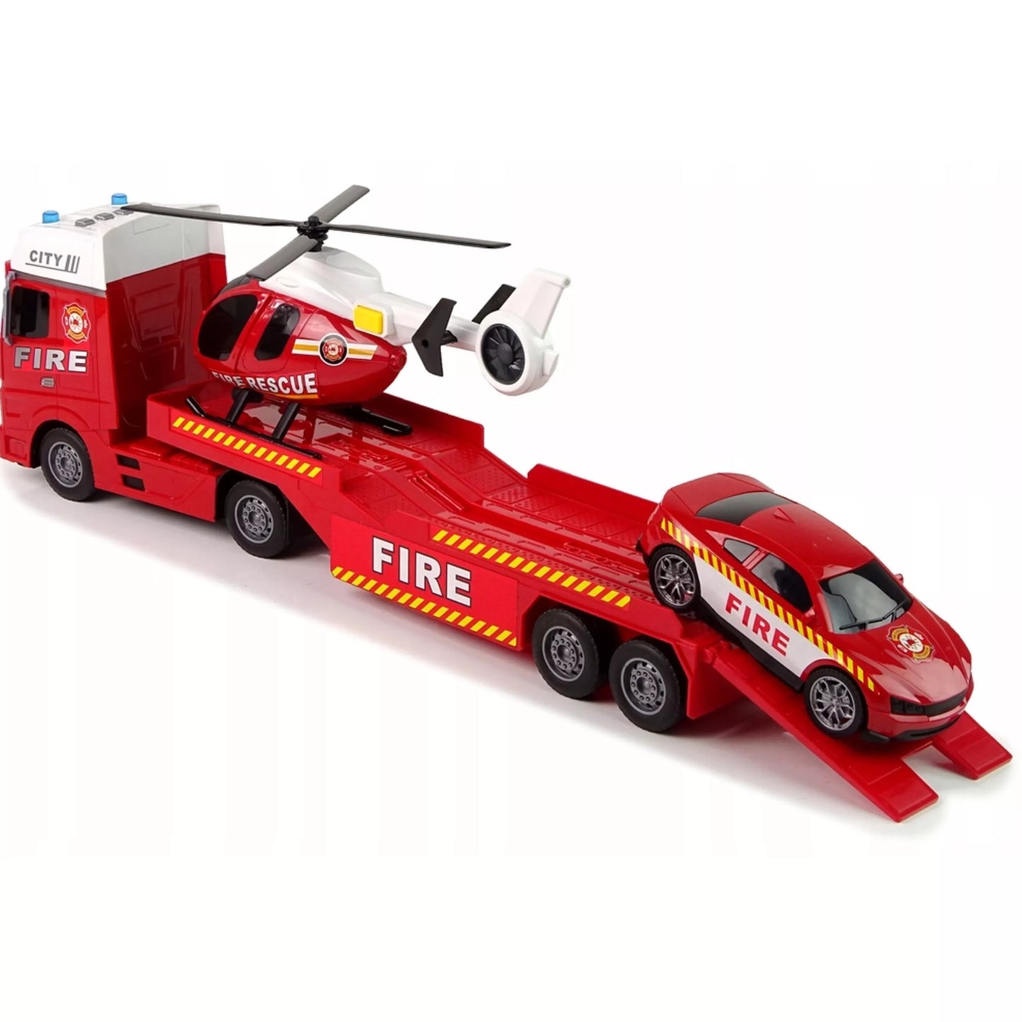 WOOPIE Vehicle Set Fire Truck Sraigtasparnis Automobilis Šviesos garsas