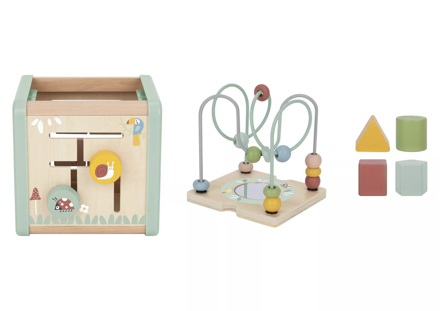 WOOPIE GREEN medinis daugiafunkcis edukacinis kubas rūšiuoklis