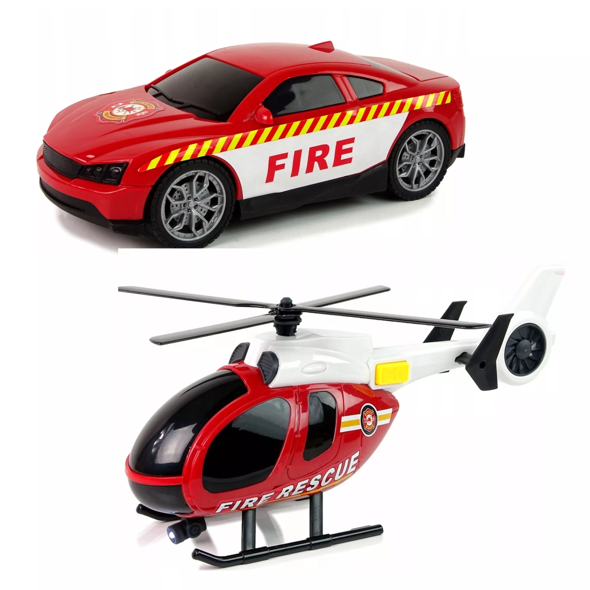 WOOPIE Vehicle Set Fire Truck Sraigtasparnis Automobilis Šviesos garsas