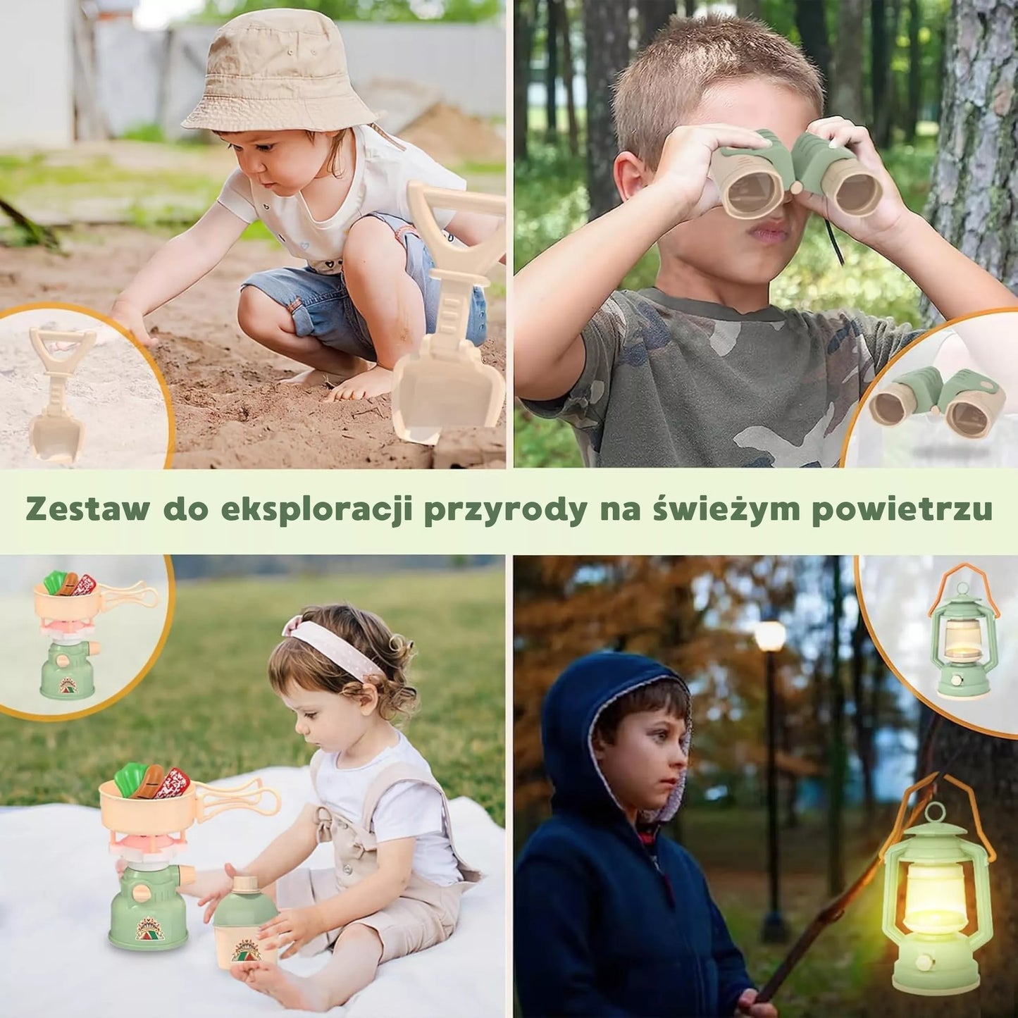 WOOPIE Discovery „Little Explorer“ rinkinys – XXL stovyklavimo palapinė bivakui, 15 dalių