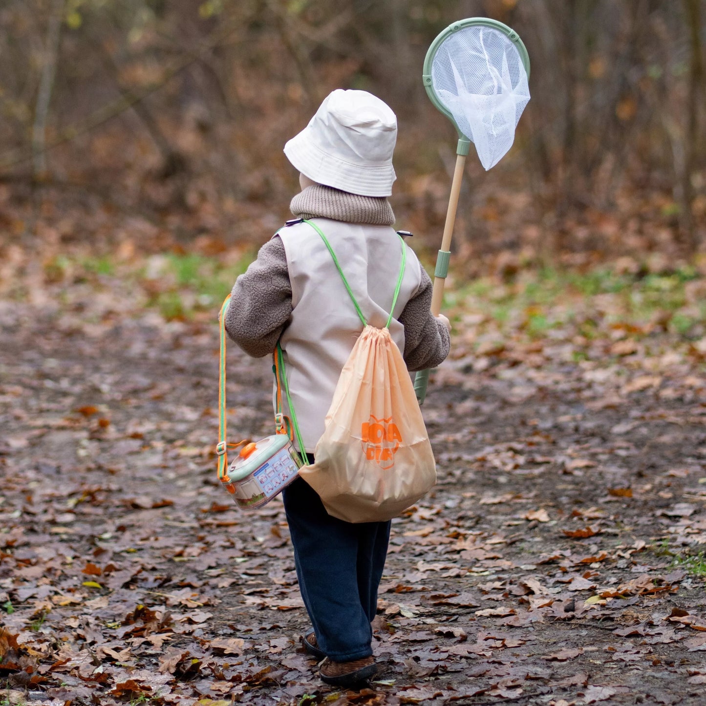 WOOPIE Discovery „Little Explorer“ rinkinys – žiūronai, kompasas, vabzdžių tinklas, drugeliai ir žibintuvėlis