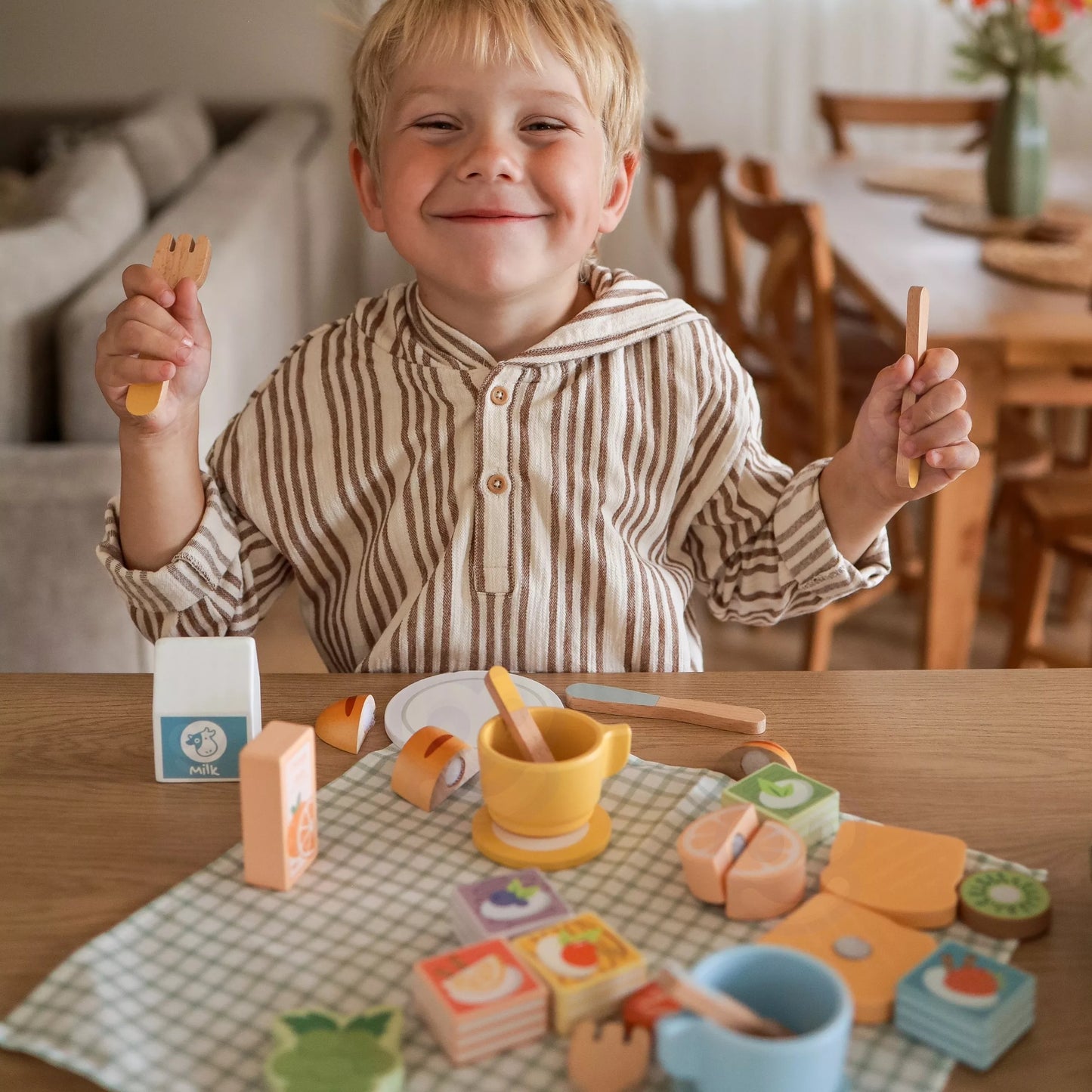 TOOKY TOY Pikniko rinkinys Pjovimo vaisiai Pusryčių rinkinys