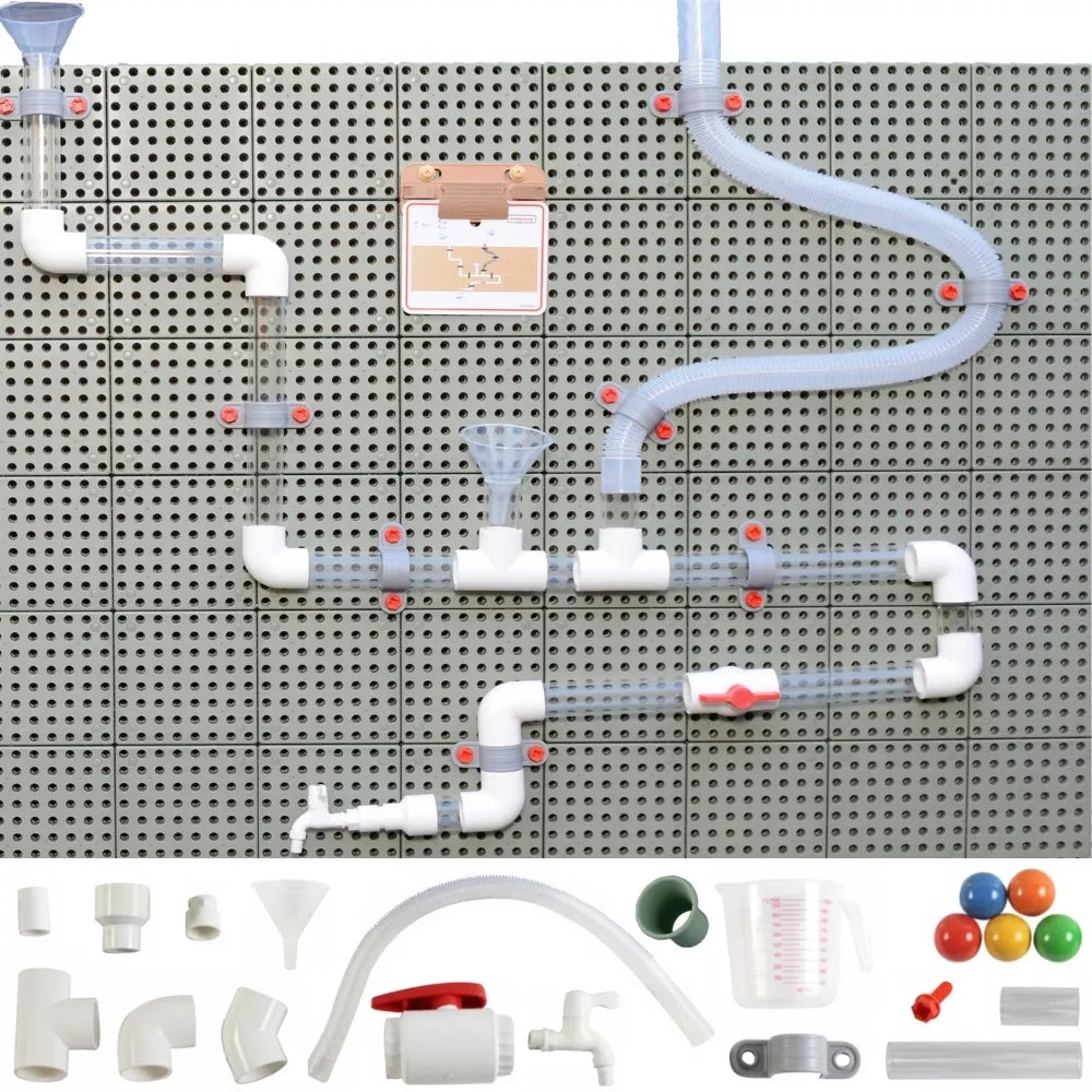 MASTERKIDZ STEM Board Pipe System 84 Elementu rutulinis vandens takelis