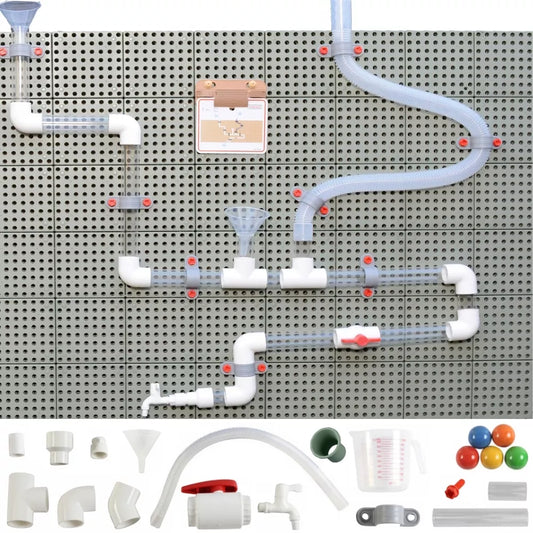 MASTERKIDZ STEM Board Pipe System 84 Elementu rutulinis vandens takelis