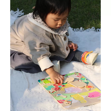 Medinė dėlionė „Ūkio gyvūnai“