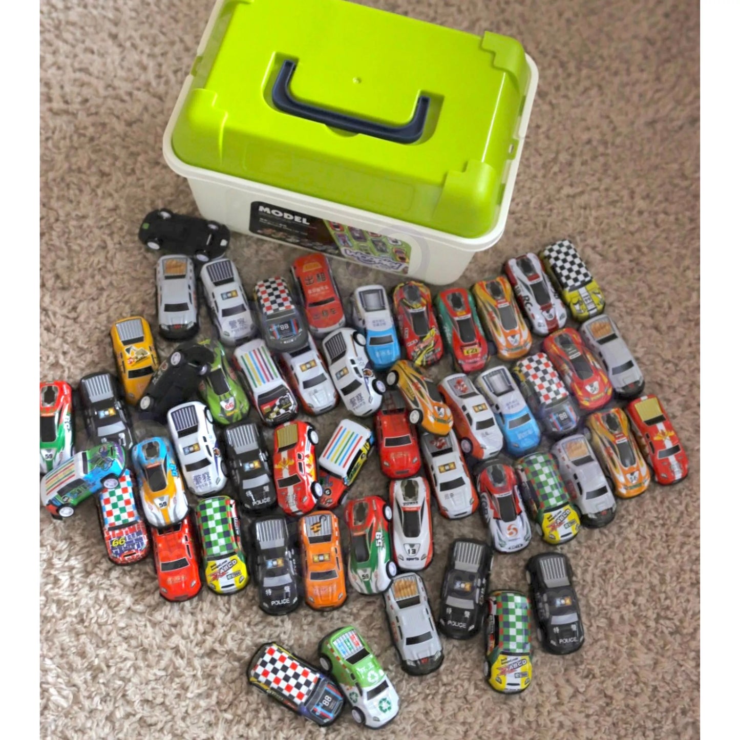 WOOPIE lenktyninių automobilių rinkinys, automobiliai dėžėje, 50 vnt.