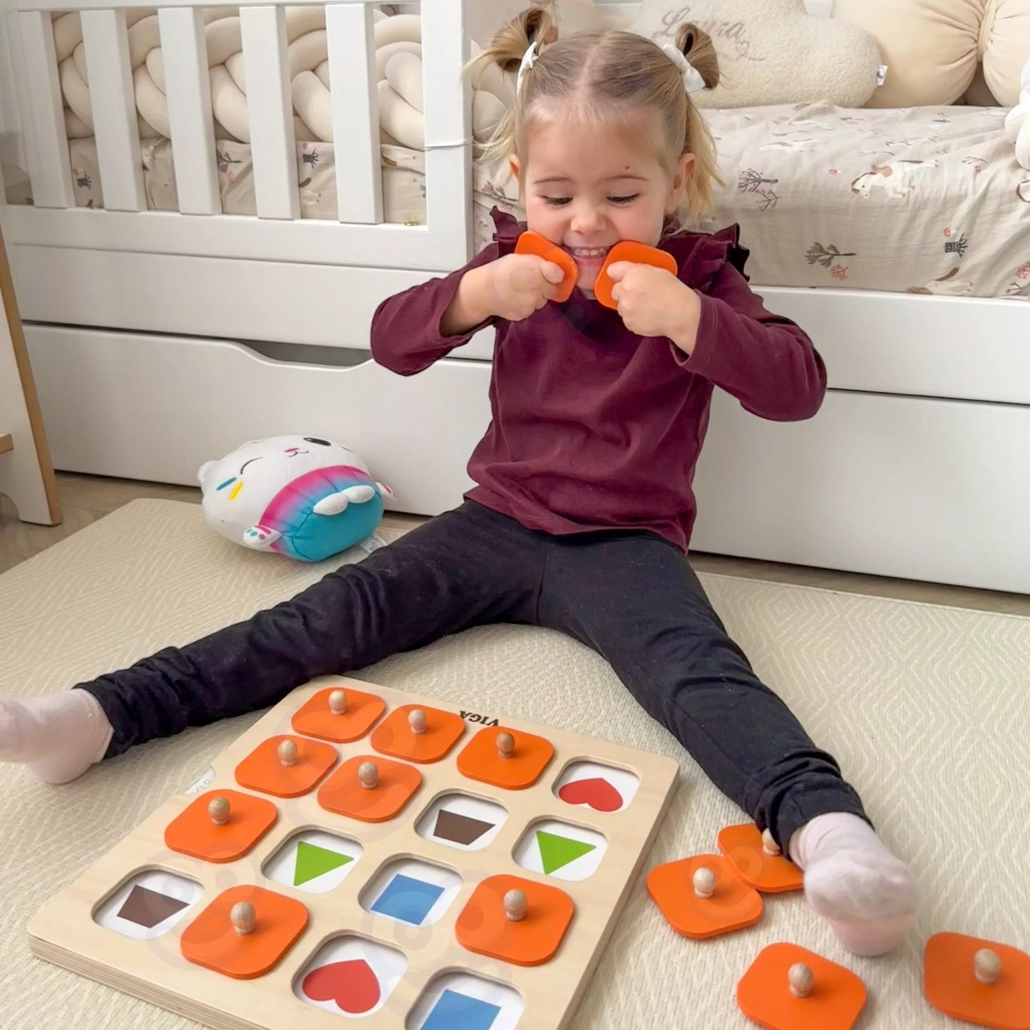 Viga „Memory – Atspėk paveikslėlius“ atminties žaidimas – 10 Montessori kortelių.