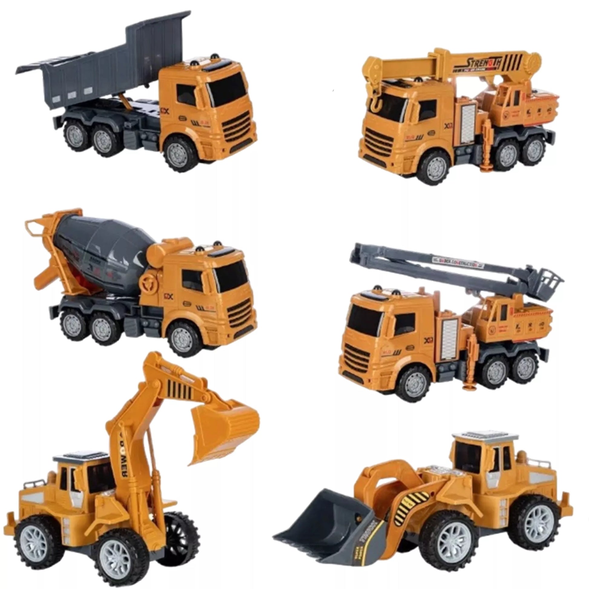 WOOPIE didelis statybinių transporto priemonių rinkinys 6in1