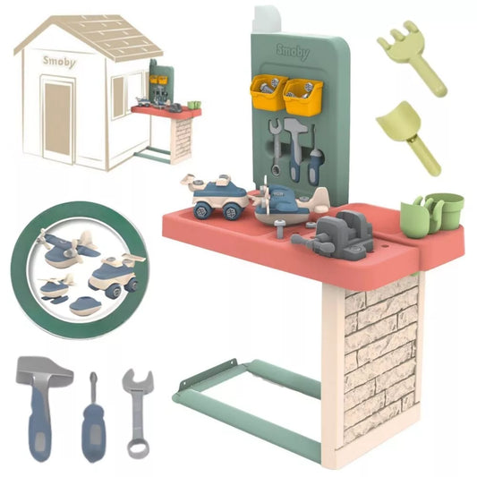 SMOBY papildomas darbo staliukas–dirbtuvės su aksesuarais