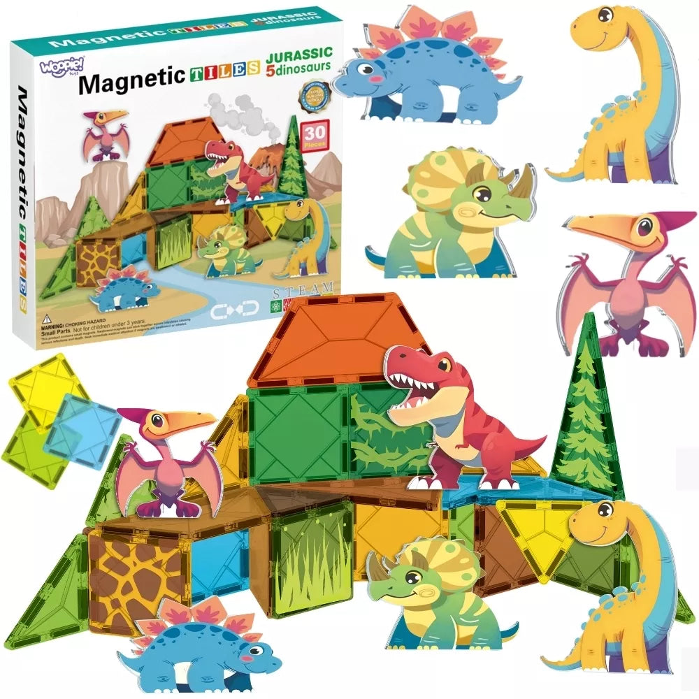 WOOPIE Magnetinės Konstrukcinės Pagalvėlės 7,5 cm Dino 30 vnt.