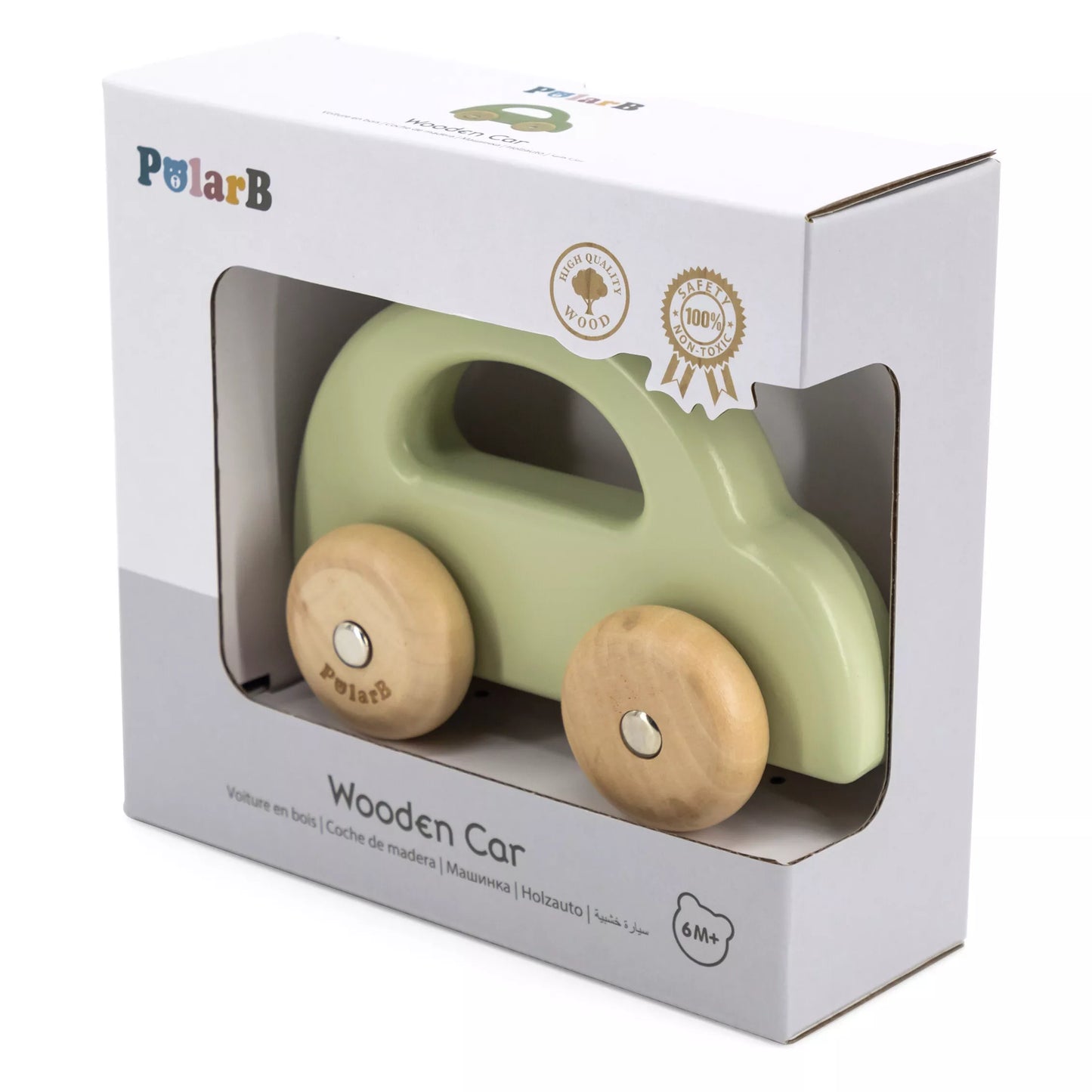 VIGA PolarB medinis stumdukas automobilis, žalias