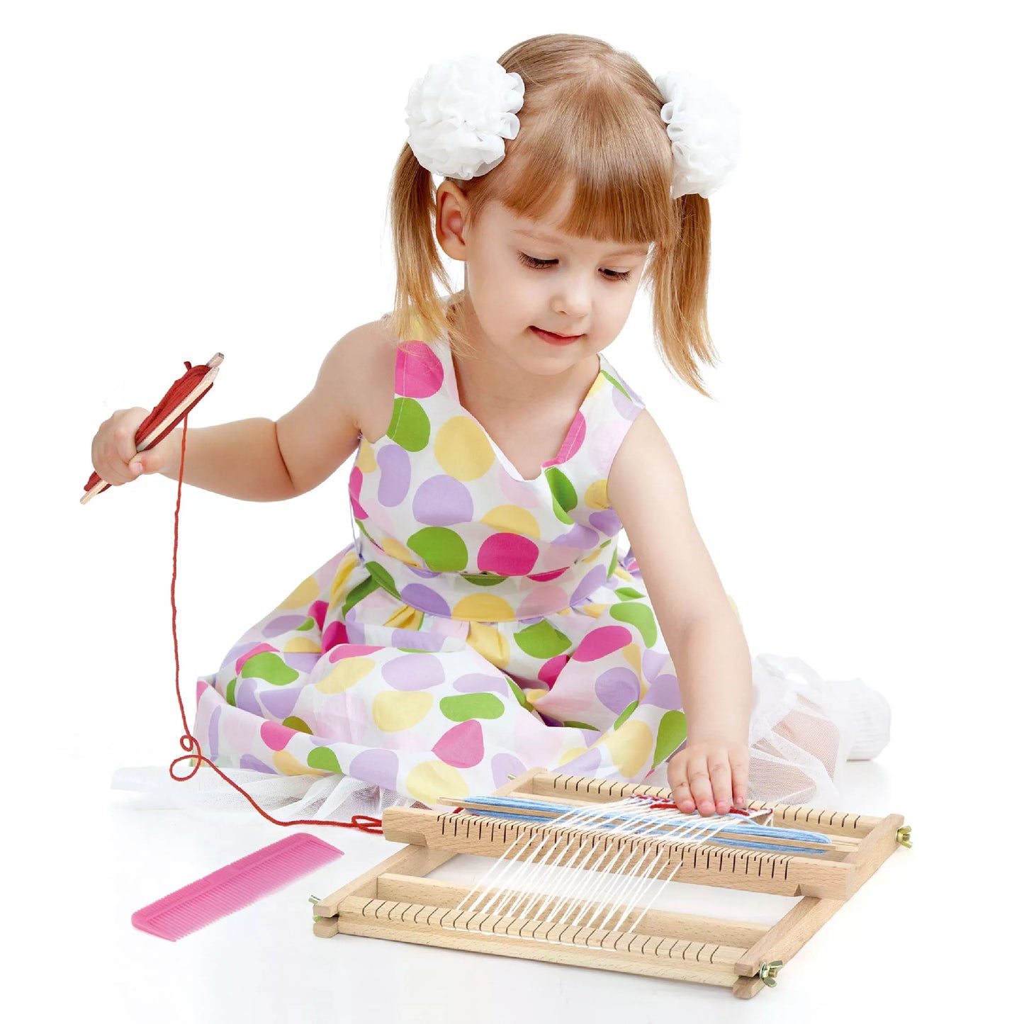 VIGA medinis audimo staklių dirbtuvėlių Montessori audimo rinkinys
