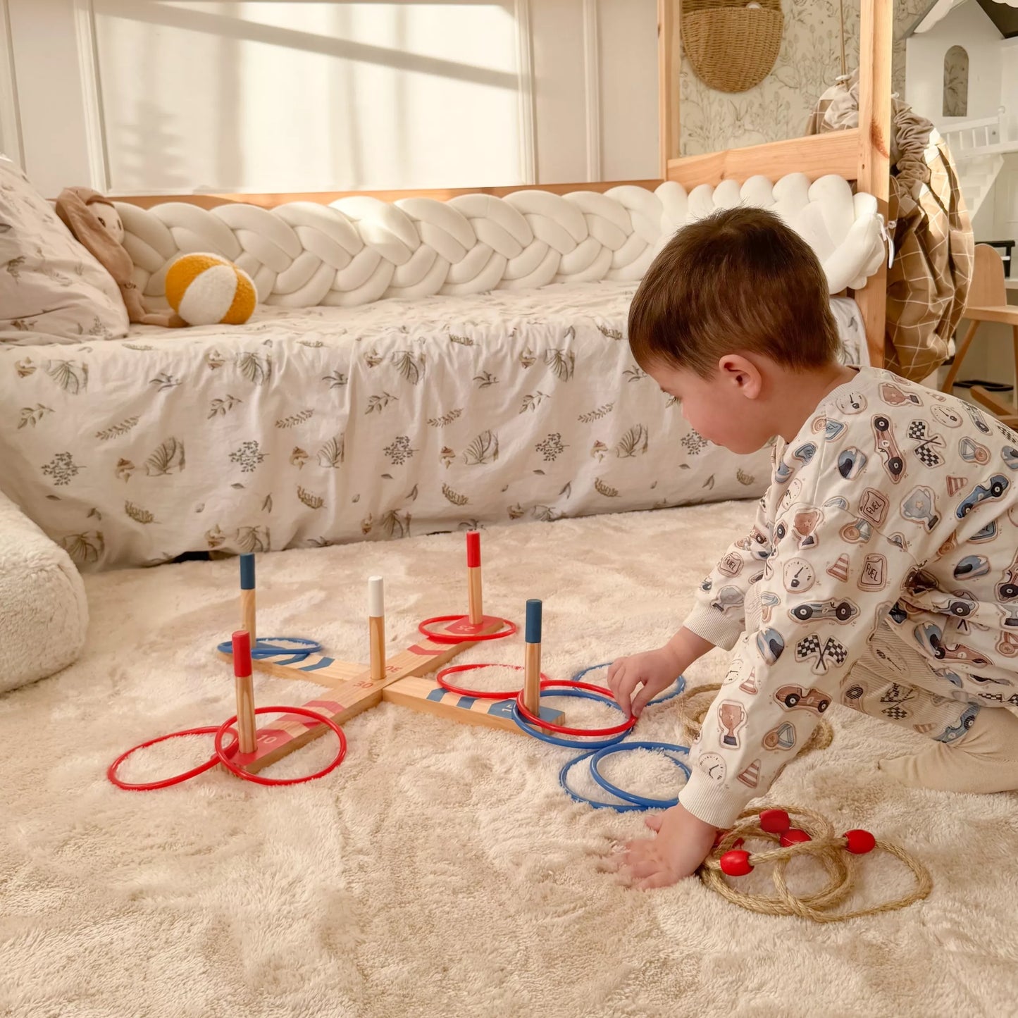 Tooky Žaislas Medinis Žaidimas Metimas Į Taikinį Žiedu