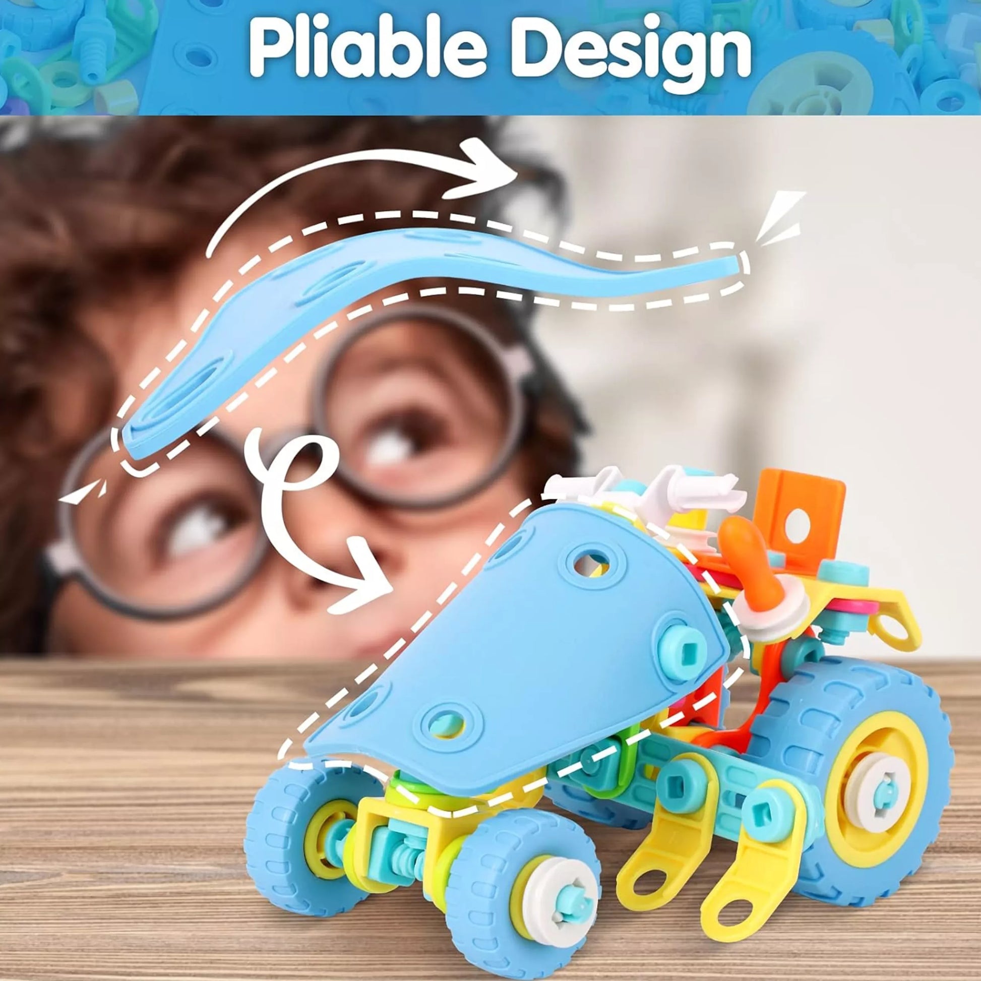 WOOPIE 6 viename STEM transporto priemonių konstruktoriaus rinkinys