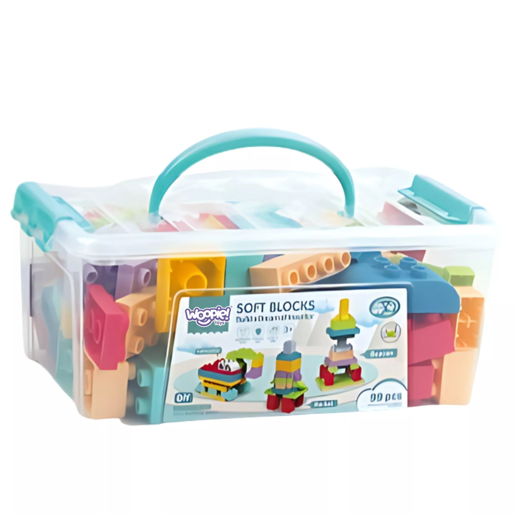 WOOPIE minkštų kaladėlių rinkinys, 99 dalys dėžutėje