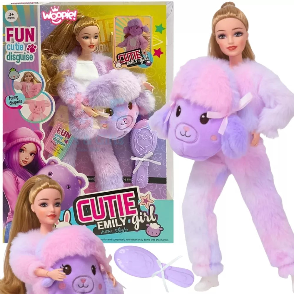 WOOPIE ROYAL Lėlė Emi – 29 cm, su Pūkuotu Kostiumu ir Šukomis
