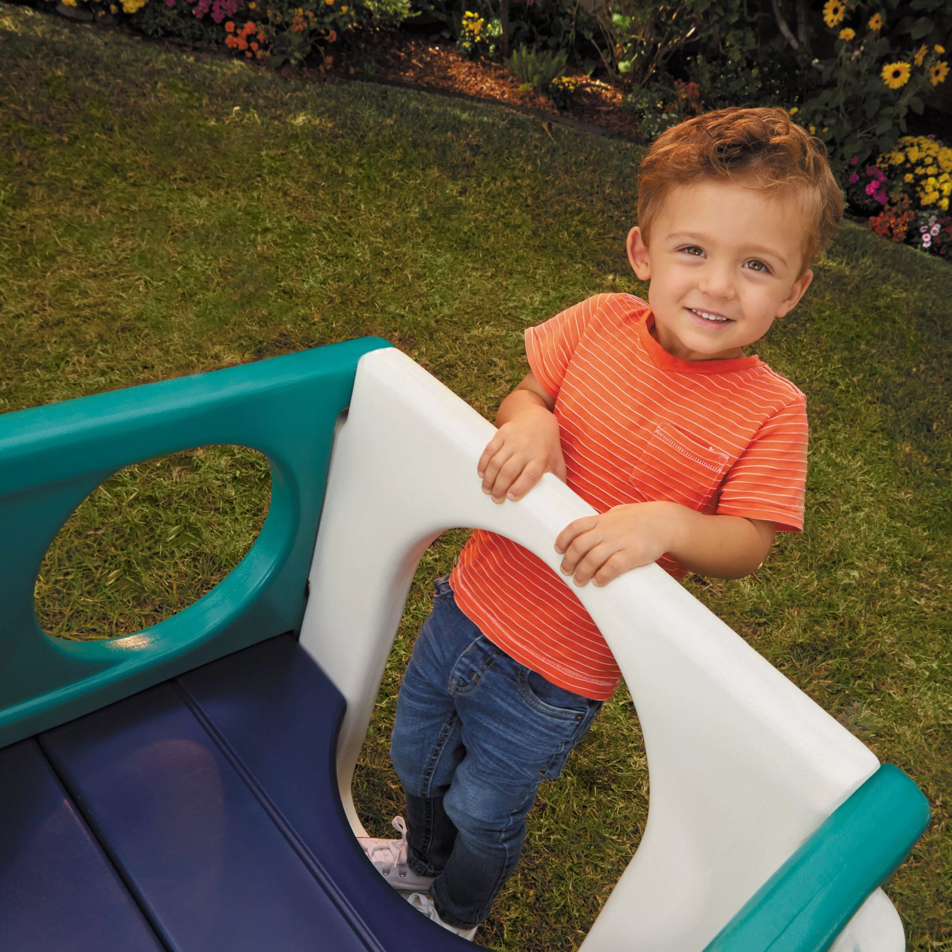 LITTLE TIKES „Monkey Grove“ žaidimų aikštelė mažyliams – mėlyna ir žalia