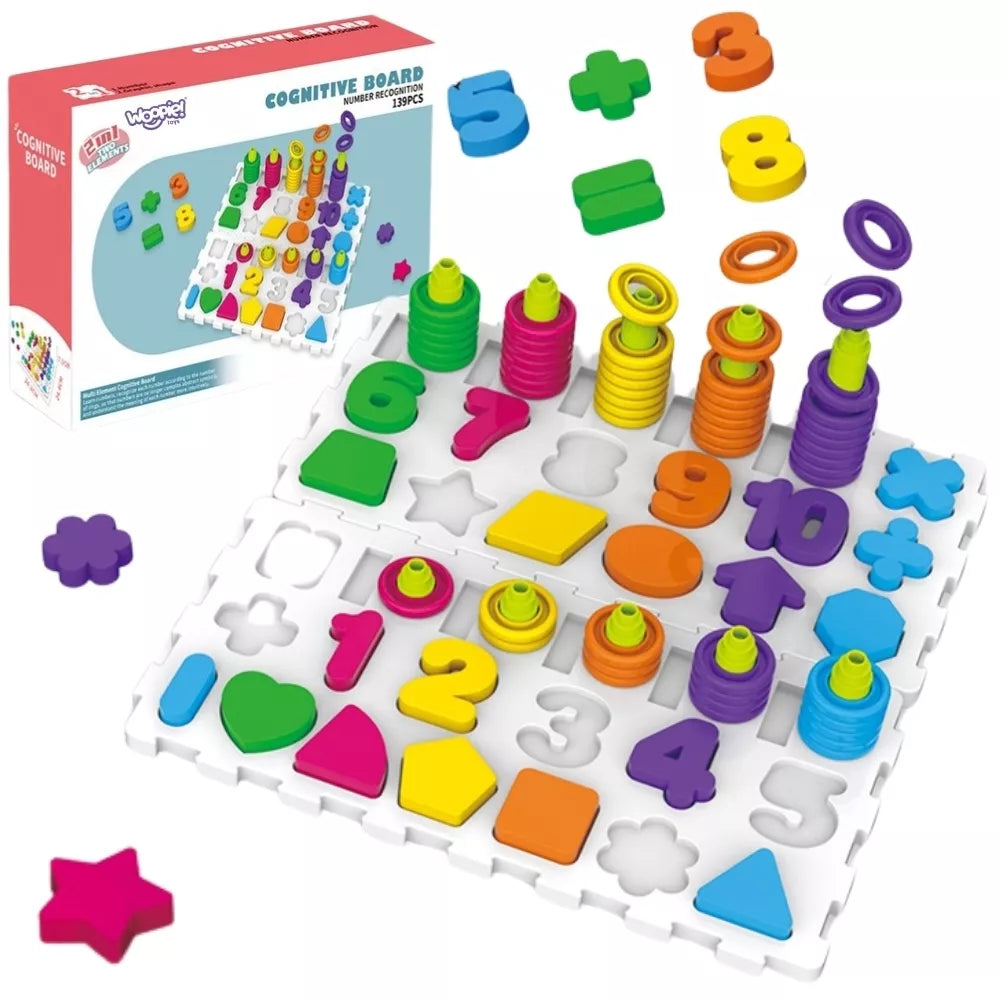 WOOPIE Montessori dėlionių rūšiavimo rinkinys, skirtas smegenims lavinti, raidės, skaičiai, 139 vnt.
