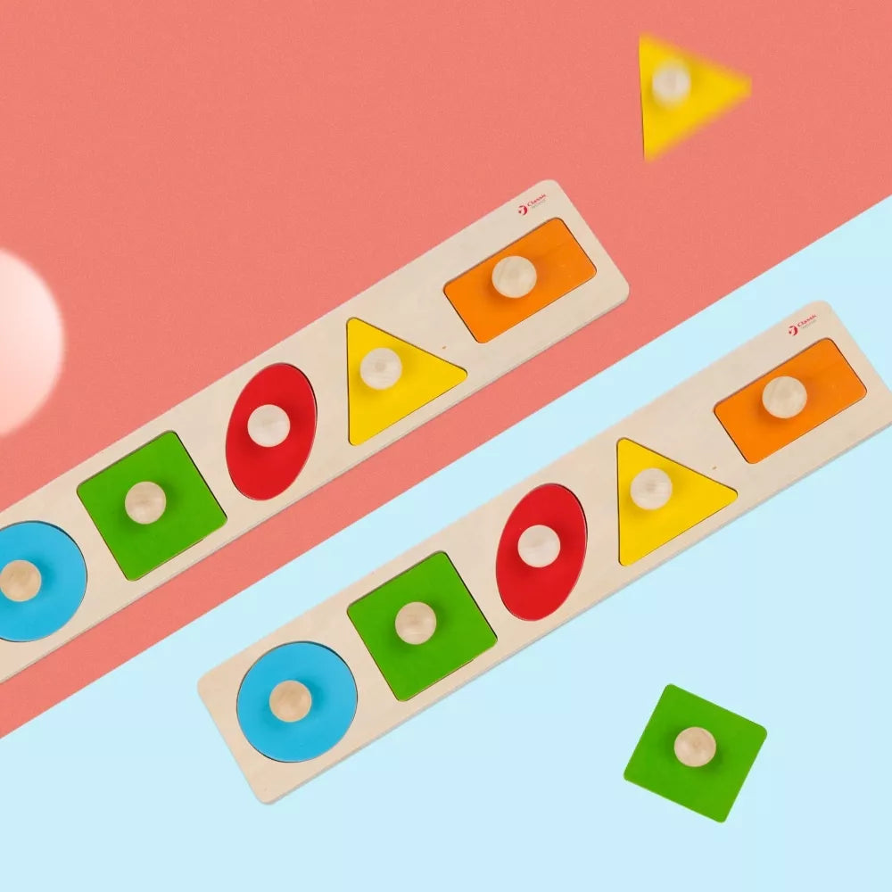 MONTESSORI dėlionė mokanti formų, figūrų ir spalvų