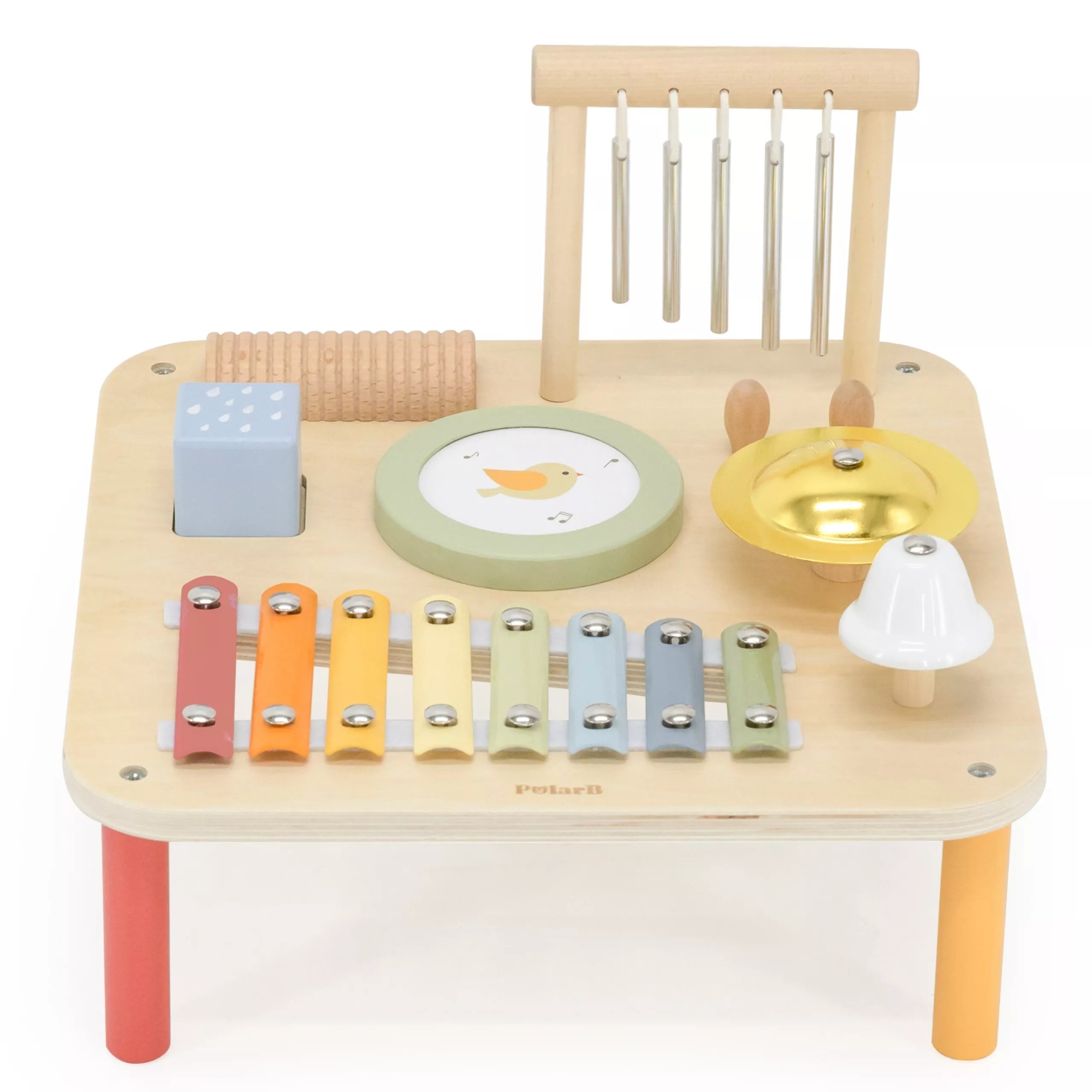 Viga medinis edukacinis muzikinis sensorinis stalas 7in1