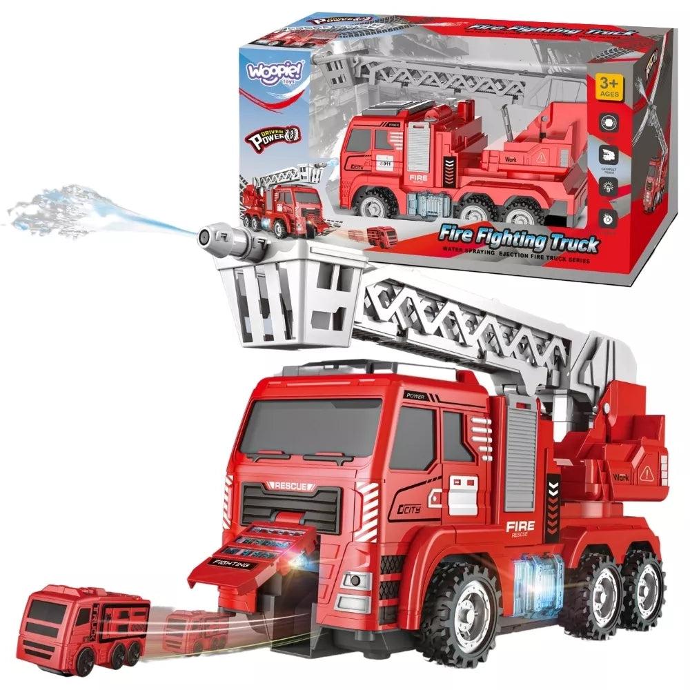 WOOPIE interaktyvus gaisrinės automobilis su judančiomis kopėčiomis