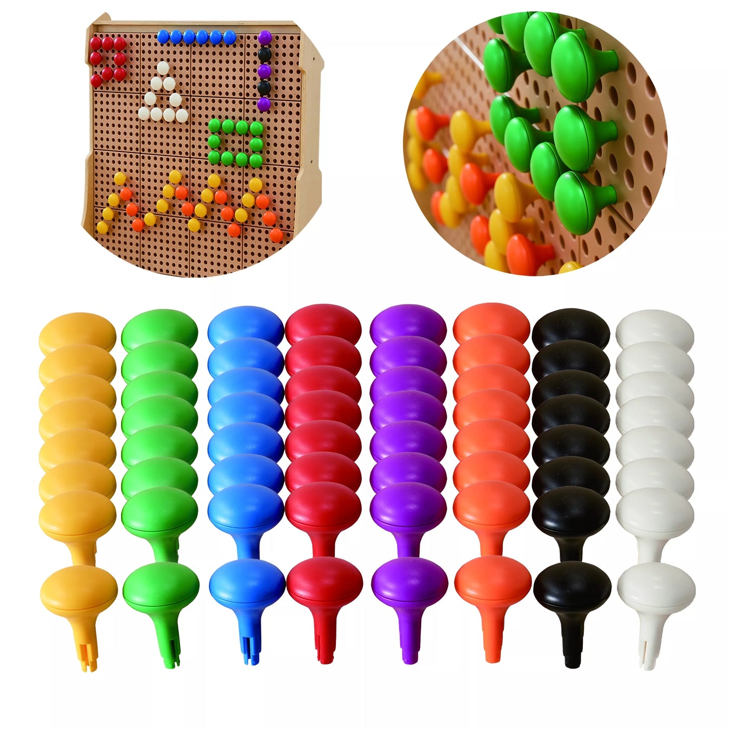 MASTERKIDZ spalvingi dideli kaiščiai STEM lentai, 64 vnt. – 8 spalvos