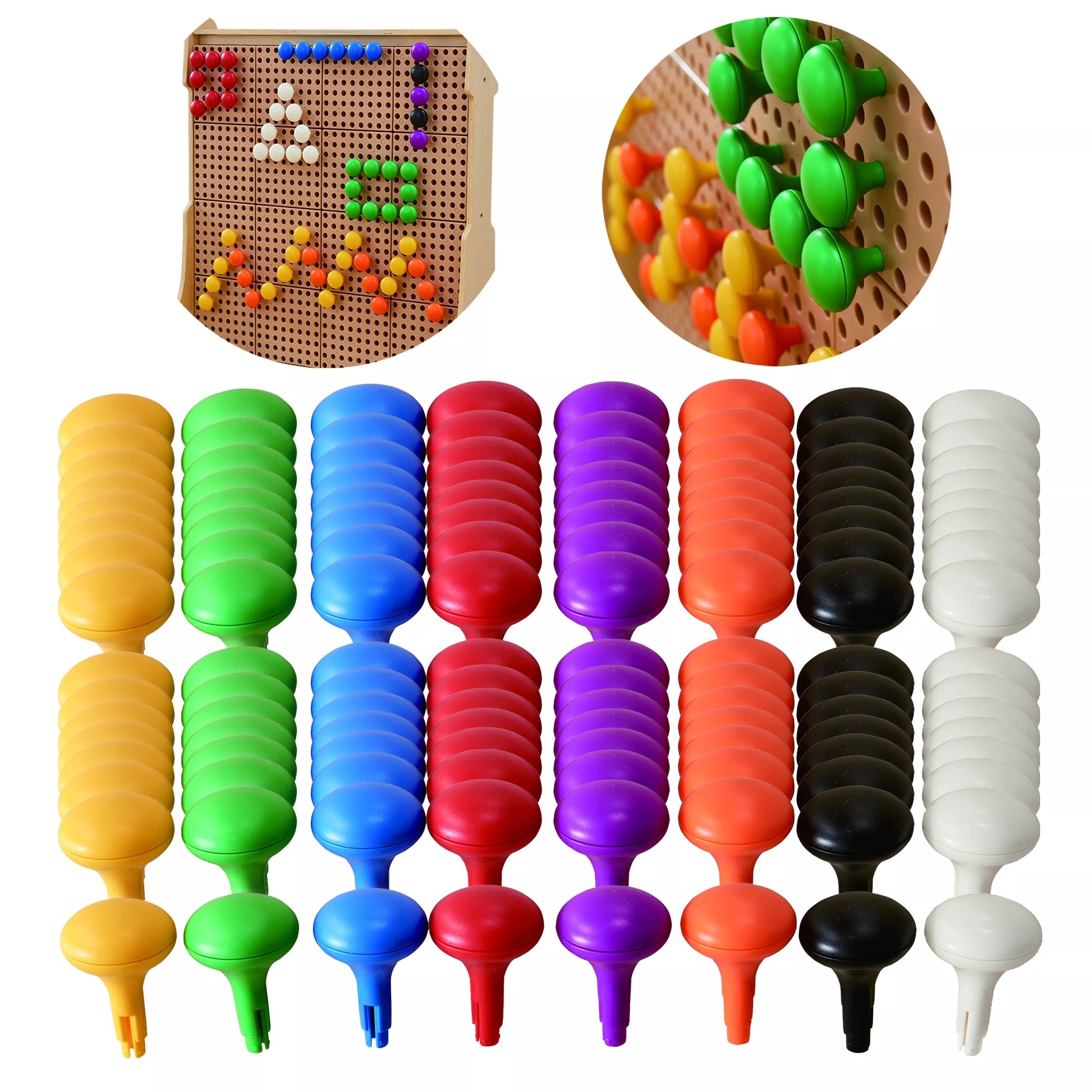 MASTERKIDZ spalvingi dideli kaiščiai STEM lentai, 128 vnt. – 8 spalvos