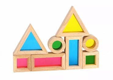 TOOKY TOY Mediniai Spalvoti Veidrodiniai Kaladėliai, 8 dalių rinkinys