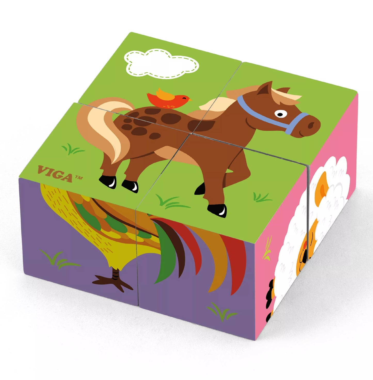 Medinė dėlionė „Ūkis“ – 4 kaladėlės