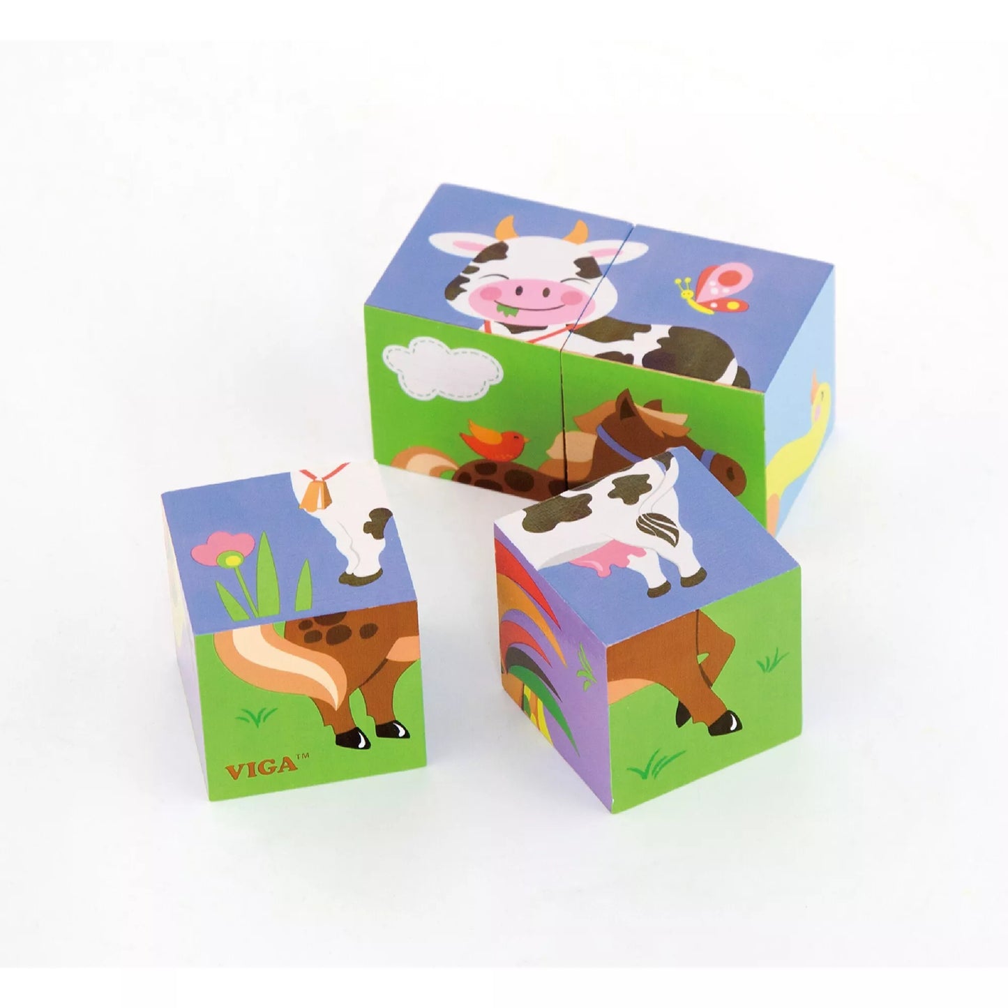 Medinė dėlionė „Ūkis“ – 4 kaladėlės