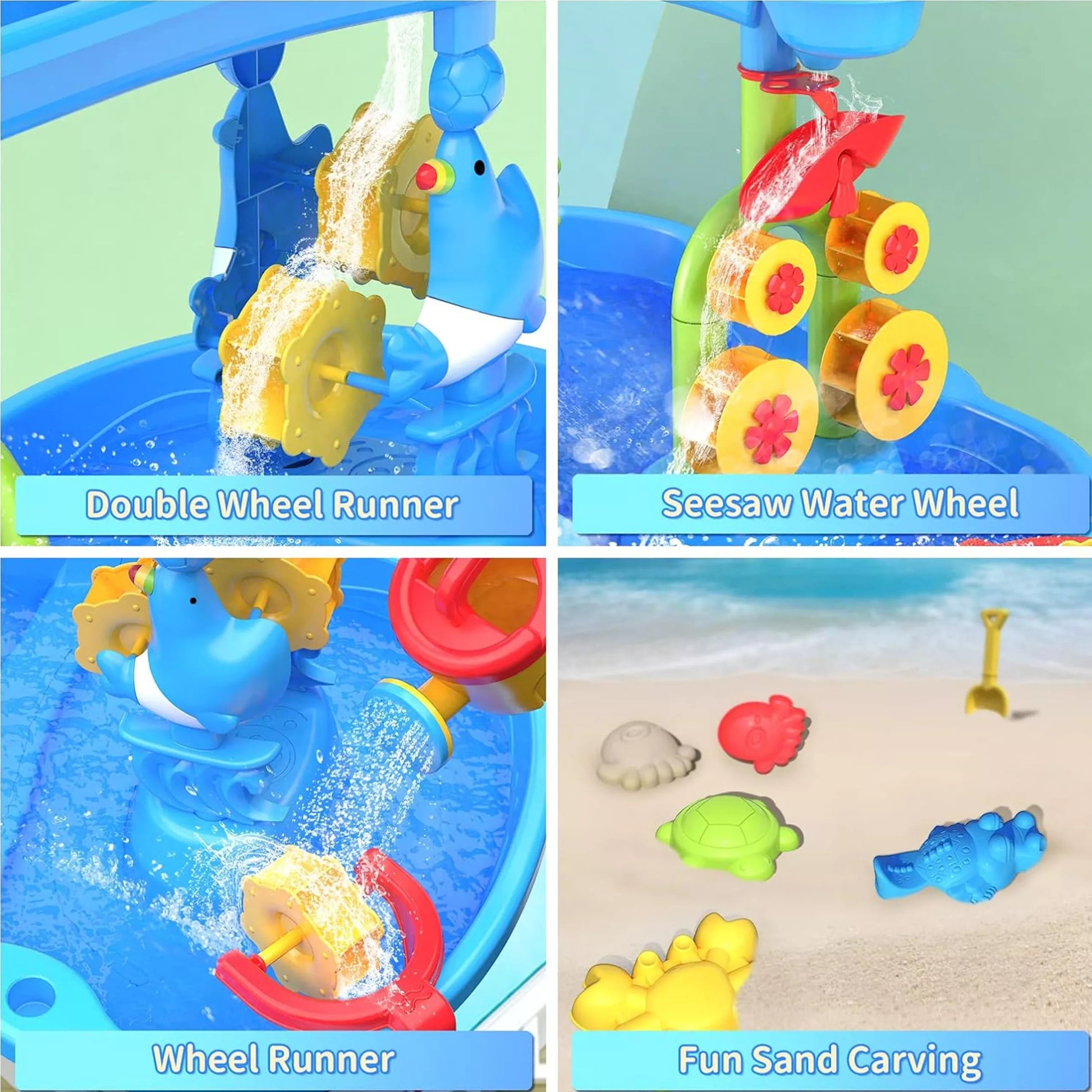 Vandens stalo žaidimas su vandeniu ir smėliu 37 vnt.