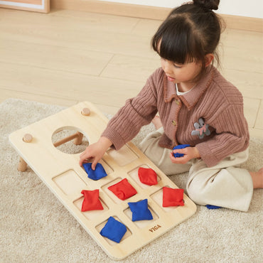 Viga 2 viename įgūdžių žaidimas „Kryžiukai-nuliukai“ + „Kukurūzų skylė“ – mesk į taikinį