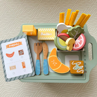 WOOPIE GREEN Pusryčių rinkinys ir restoranas – užsakymo žaidimas su padėklu ir priedais