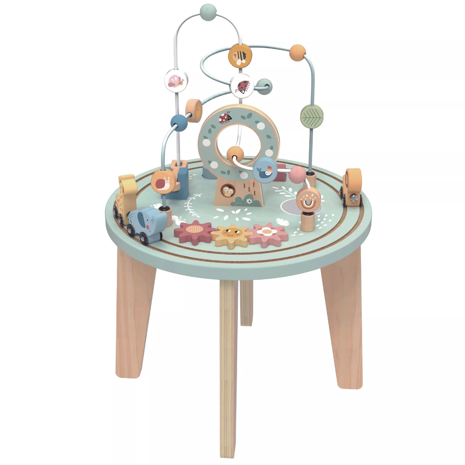 TOOKY TOY medinis edukacinis stalas Montessori XXL vaikams nuo 2 metų Interaktyvus traukinukas