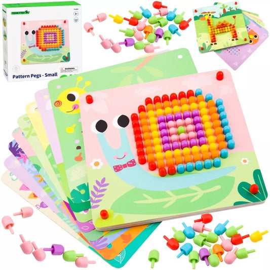 TOOKY TOY dėlionė su kaiščiais ir lipimo detalėmis
