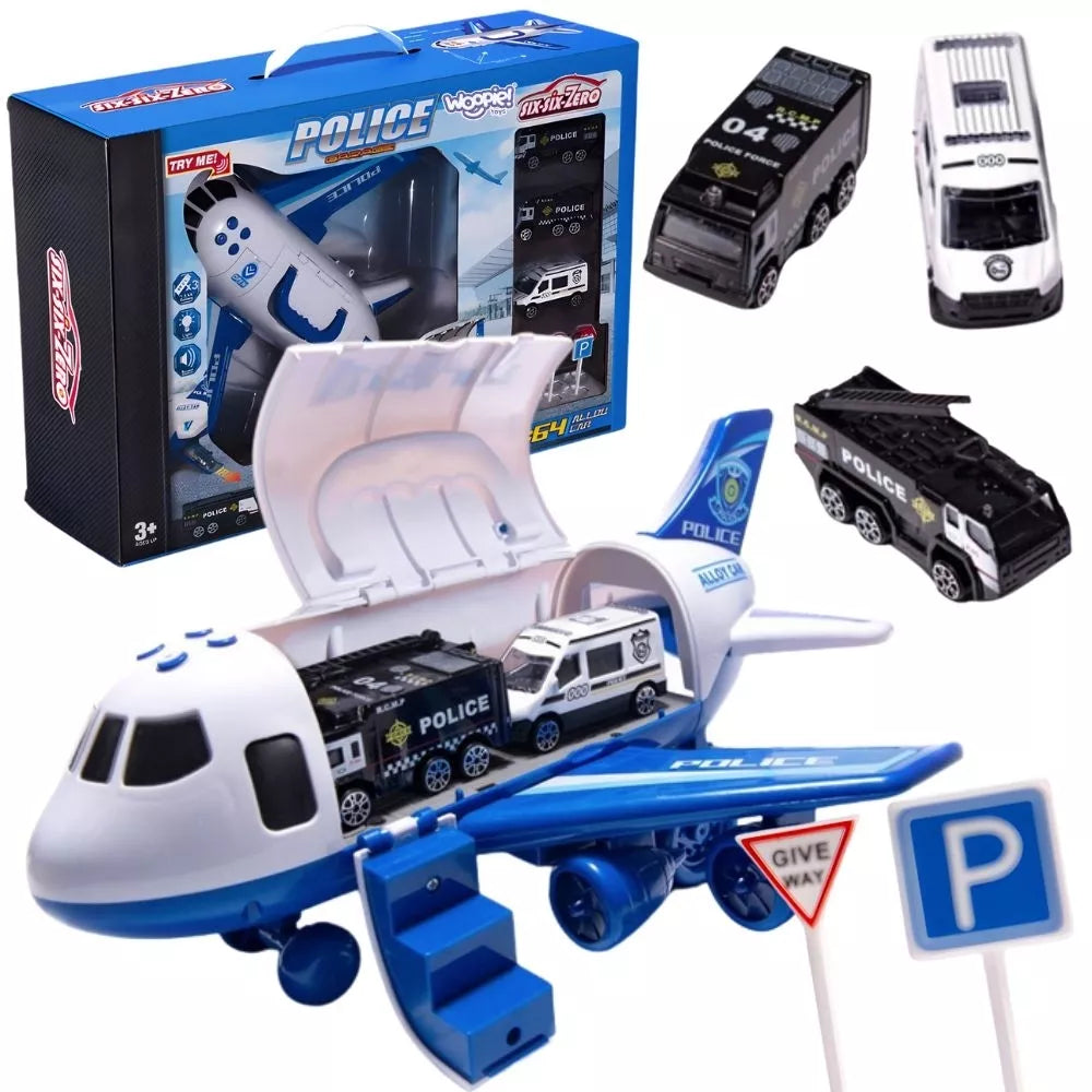 WOOPIE suardomas lėktuvo transporteris policija su 3 policijos automobiliais