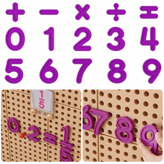 MASTERKIDZ skaičių ir simbolių rinkinys STEM sieninėms plokštėms mokytis skaičiavimo ir matematikos, 82 vnt.