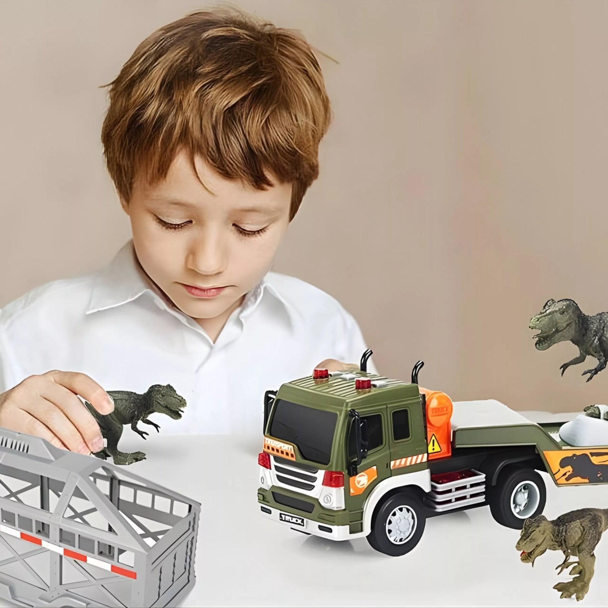 WOOPIE sunkvežimių dinozaurų transporteris Auto su garsu ir šviesa