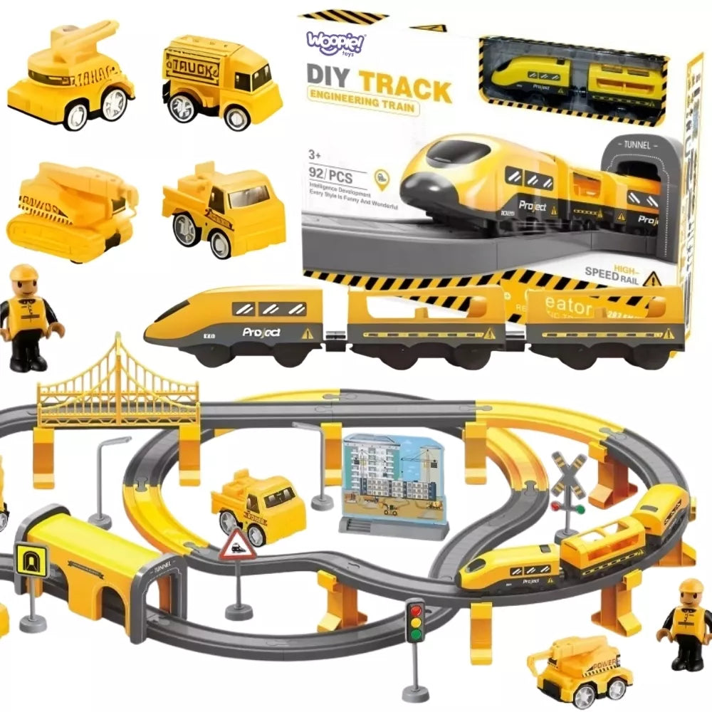 WOOPIE elektrinių geležinkelių lokomotyvų statybos komandos rinkinys 92vnt