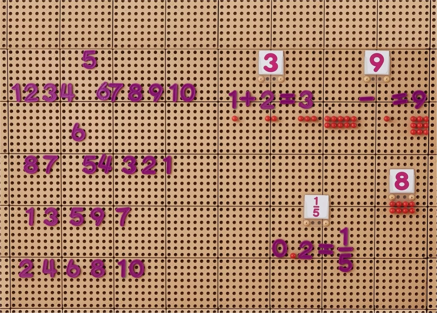 MASTERKIDZ skaičių ir simbolių rinkinys STEM sieninėms plokštėms mokytis skaičiavimo ir matematikos, 82 vnt.