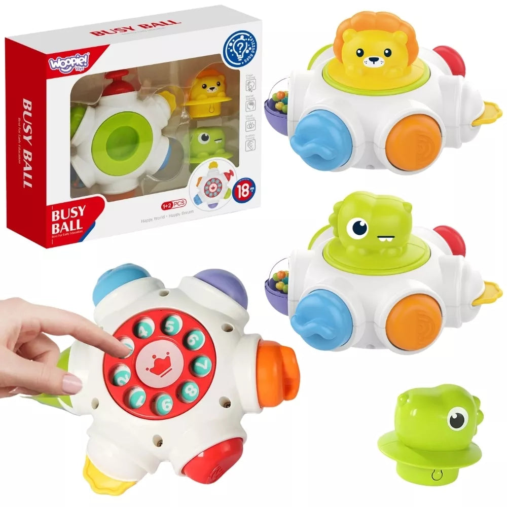 WOOPIE BABY Kosminės raketos veikla – lavinamasis sensorinis kubas 18 mėn.+