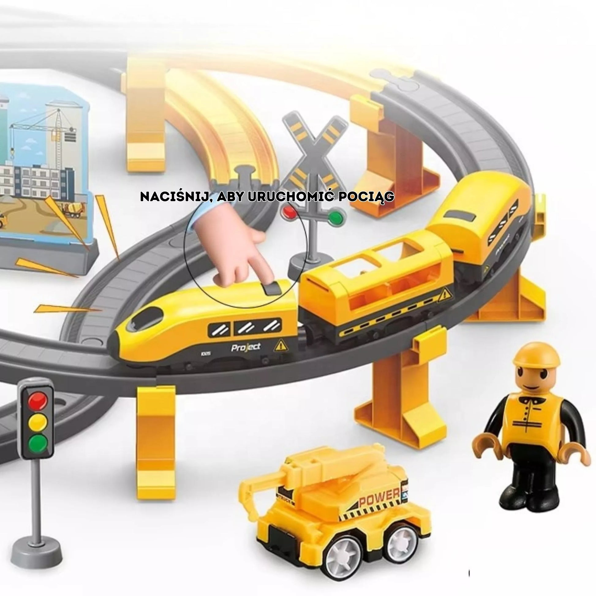 WOOPIE elektrinių geležinkelių lokomotyvų statybos komandos rinkinys 92vnt