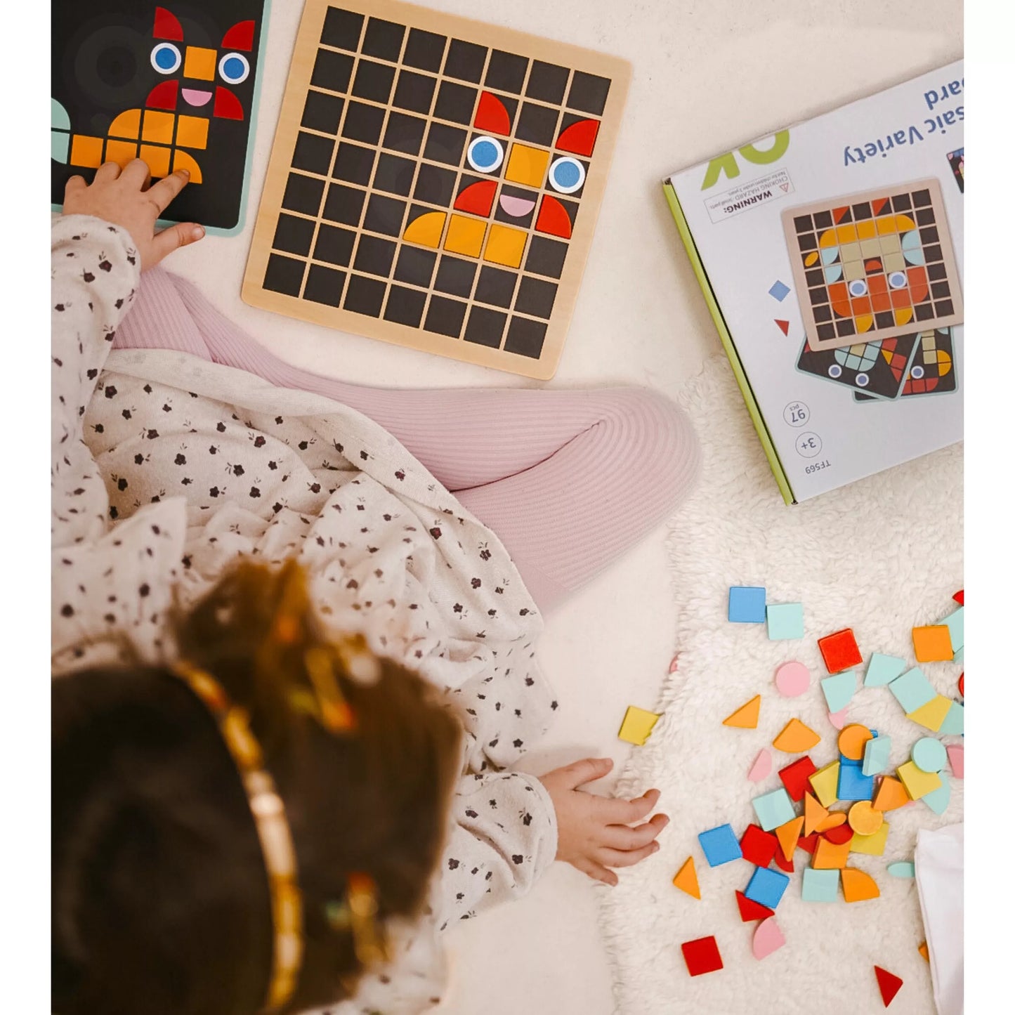 TOOKY TOY medinė mozaika – Montessori dėlionė